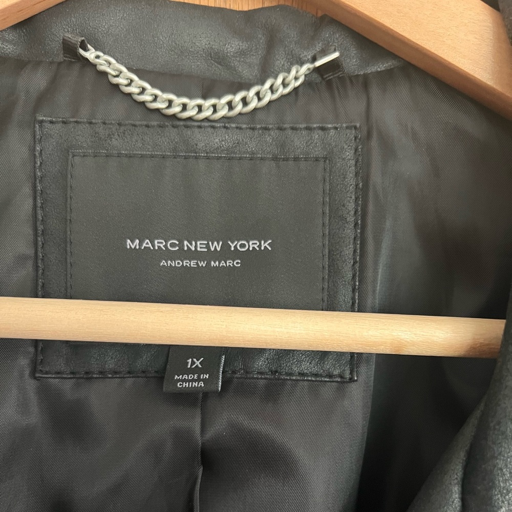 Marc New York Classic Black Faux Leather Jacket size 1X - Picture 4 of 8